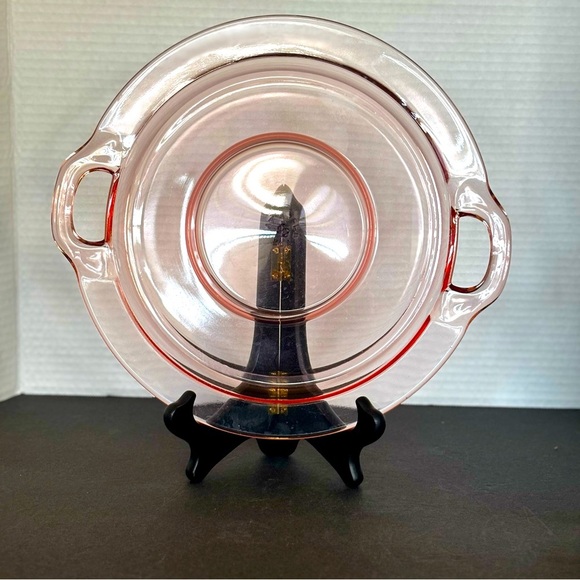 Vtg Pink depression glass Double Handled Cheese And Cracker Plate - Picture 1 of 8